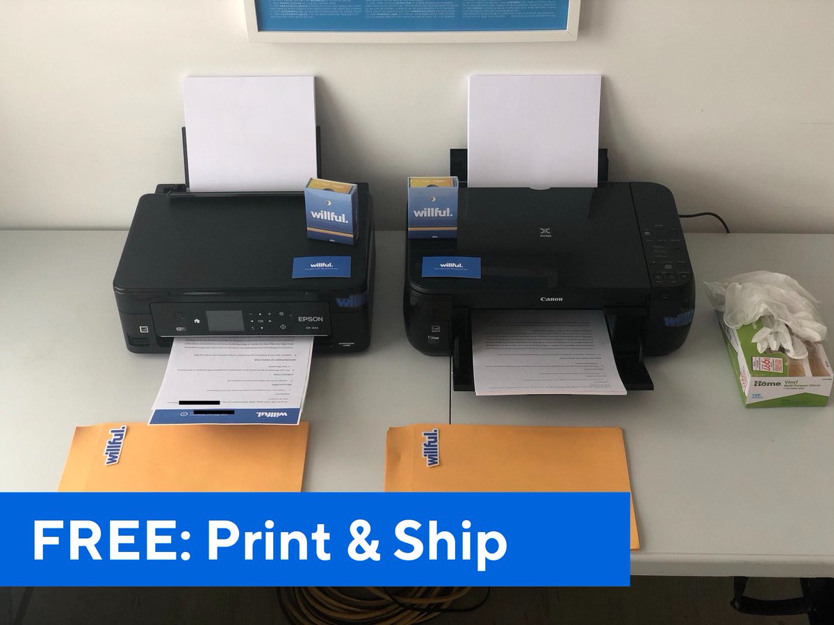Social distancing means most folks have lost access to a printer. At <a href="/WillfulWills/">Willful</a> we want to help - for a limited time we're offering free printing &amp; shipping of wills/POAs anywhere in Canada. More details here: willful.co/free-shipping