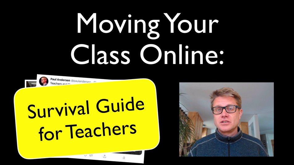 Put together a video offering advice for teachers moving their courses online.  Thanks for all the helpful advice Twitter Teachers.  Best of luck to all during this difficult time.  youtu.be/vJHUVGiWnWA