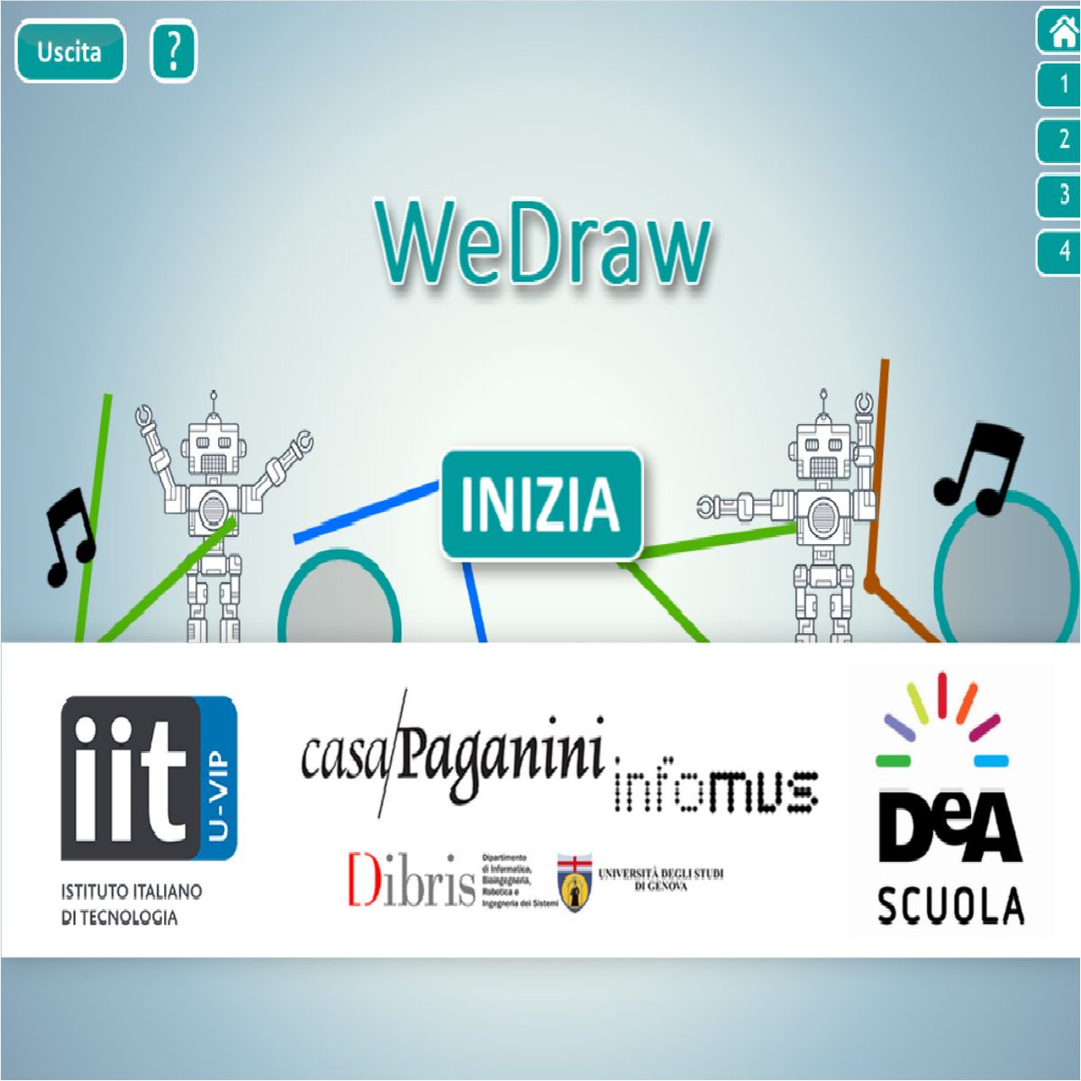 La webApp di <a href="/DeAScuola/">Deascuola</a> nasce dal lavoro di @WeDrawProject, in cui @CPinfomus e <a href="/UVip_iit/">UVIP Research Line</a> hanno lavorato insieme per capire come far giocare con il concetto di angoli ed il suono i bambini della scuola primaria.

s3a.deascuola.it/wedraw/WEDRAW.…

opentalk.iit.it/?post_type=pos…