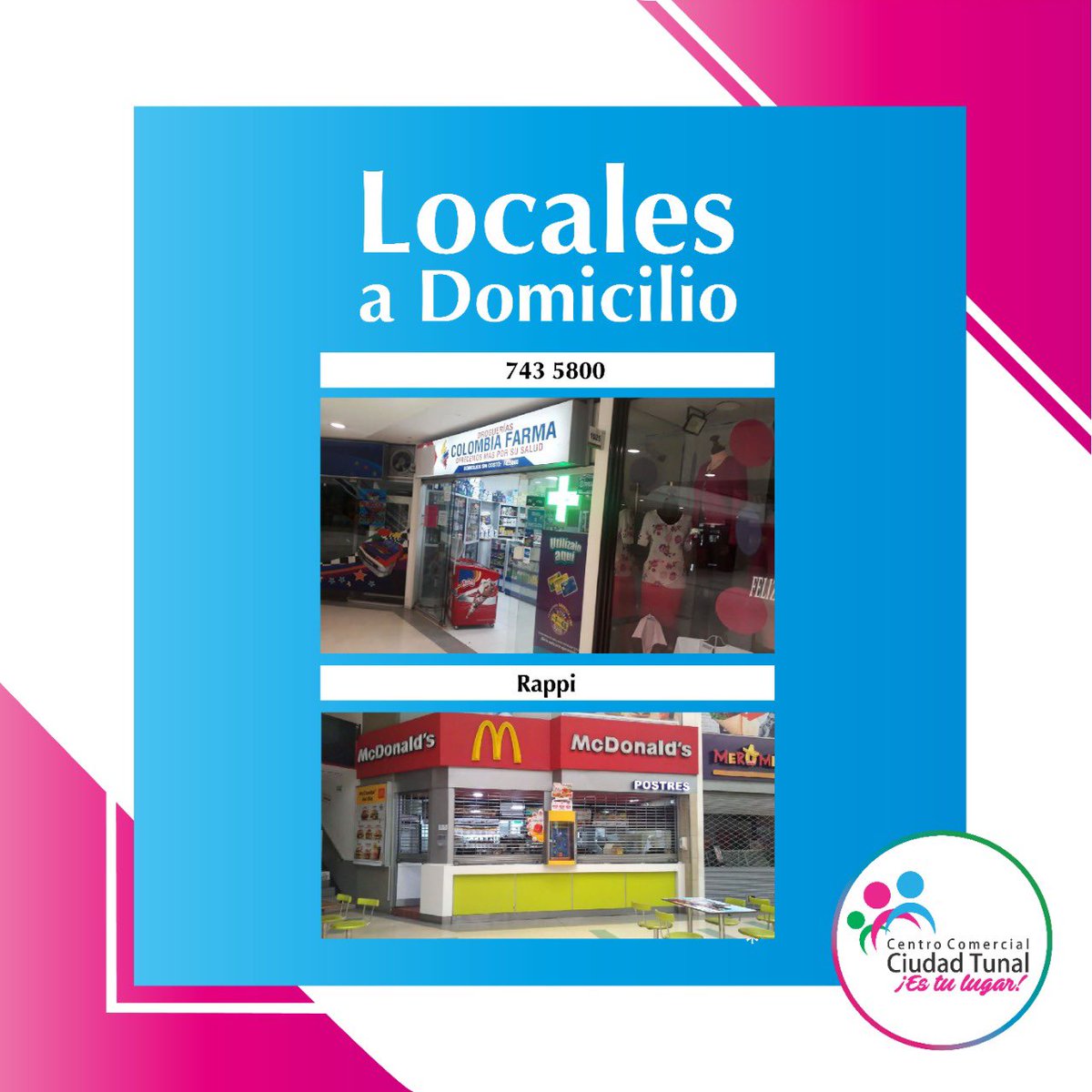 CiudadTunal's tweet photo. Te queremos y te cuidamos 
Más locales en los que puedes pedir domicilio. 

#coronavirus #mequedoencasa #bogota #covid_19 https://t.co/E1TXgNwARL