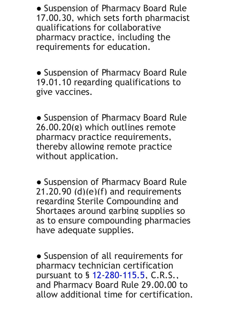 PharmWard's tweet photo. Thank you @GovofCO Jared Polis for Executive Order D 2020-003 empowering the healthcare providers and PHARMACISTS across CO!!! https://t.co/wUGiXlL9CC