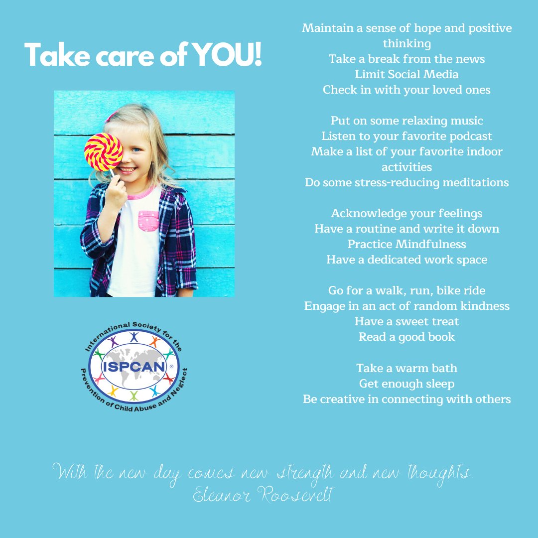 ISPCAN's tweet photo. Take care of YOU! 
Love and Care ISPCAN!
#ISPCAN
#coronovirus
#wellbeing
#selfcare https://t.co/FSE1MDcr6v