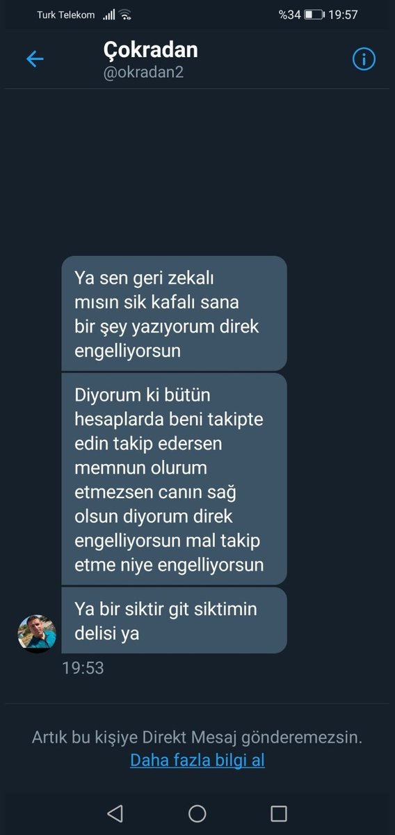 justiceforalltr's tweet photo. @okradan2 
İn dm den bir hanimefendiye yazdiklari https://t.co/unodiKVJWz