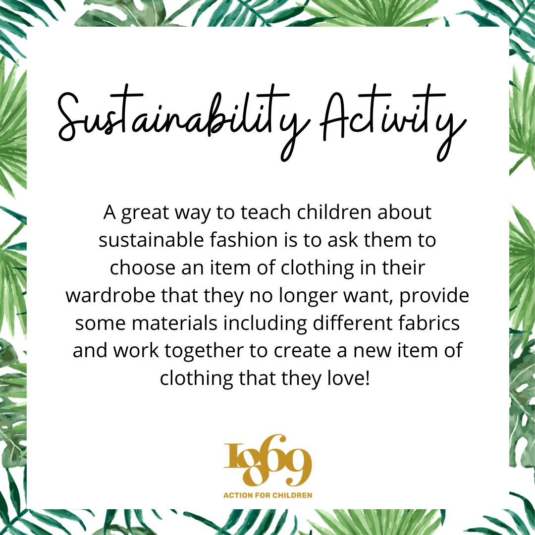 1869AFC's tweet photo. Here's a little activity you can do with children at home to teach them about sustainable fashion and how we can all work together to reduce the amount of clothing entering landfill. A lovely way to spark their creativity and a great way to bond! https://t.co/h4TGaQ1SQt
