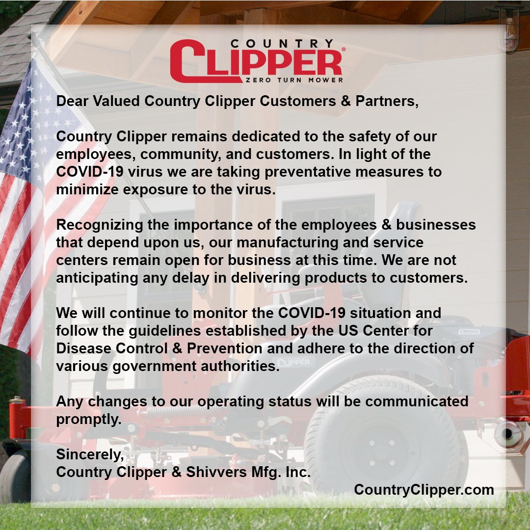 Country_Clipper's tweet photo. Notice from Country Clipper - March 20, 2020 https://t.co/PjOWiHzBCv
