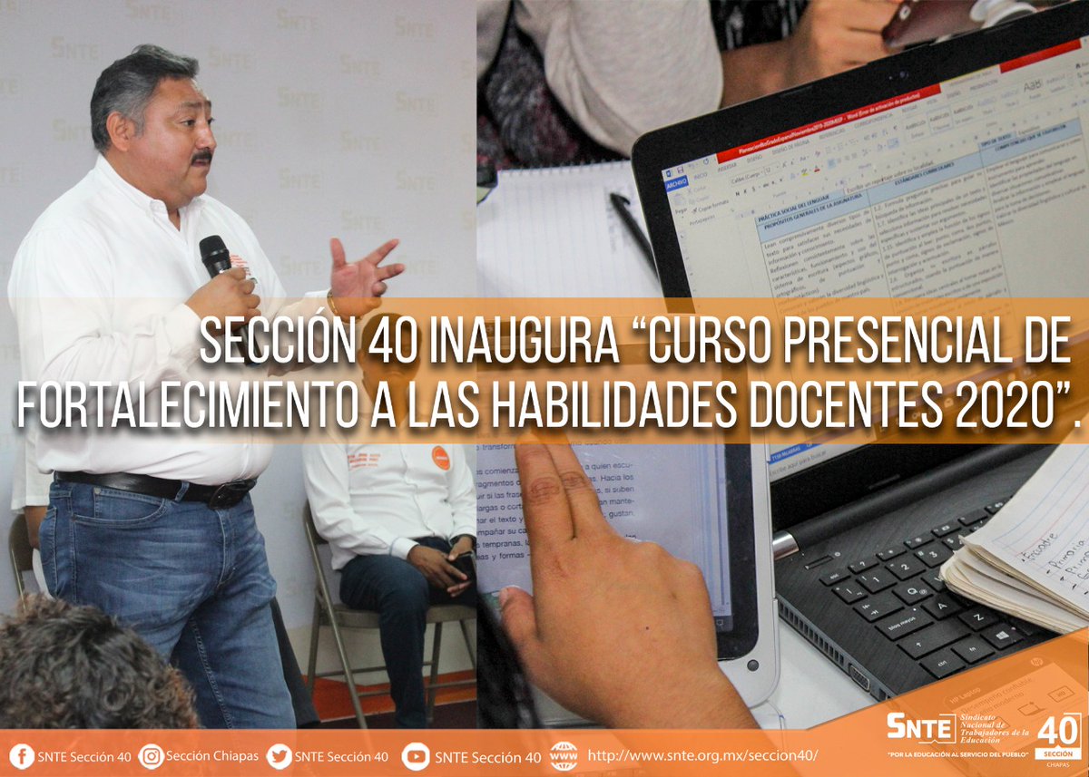 SECC40CHIAPAS's tweet photo. ✔#Sección40 inaugura 👨🏻🏫👩🏻🏫“Curso Presencial de Fortalecimiento a las Habilidades Docentes 2020”. SNTE-SINADEP💻📚
Conoce los detalles aquí 👉🏻 https://t.co/S41gFzUP5U
#SNTEconMéxico #SINADEP #ComisiónEjecutiva40 #FelizViernesATodos #CoronaCrisis #Covid_19 https://t.co/wZEyYz5xps
