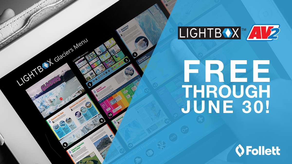 FollettSoftware's tweet photo. Educators &amp; parents are facing unique challenges right now. We’re here to help. Follett is partnering with Weigl Publishers to offer Lightbox, a PreK-12 eBook platform, &amp; AV2 World Languages, a K-3 eBook program, FREE of charge through 6/30. Learn more at https://t.co/gN4LhSiLXp. https://t.co/kFF65PouX9