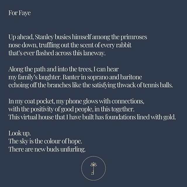 Yesterday my friend and Club member Jen @jackdaweditorial wrote this poem for me, and amongst the chaos of everything, it had the most amazing effect on me. I'm not sure I can even really explain it. It was a rush of gratitude to Jen who so kindly and co… ift.tt/2xWQcS8