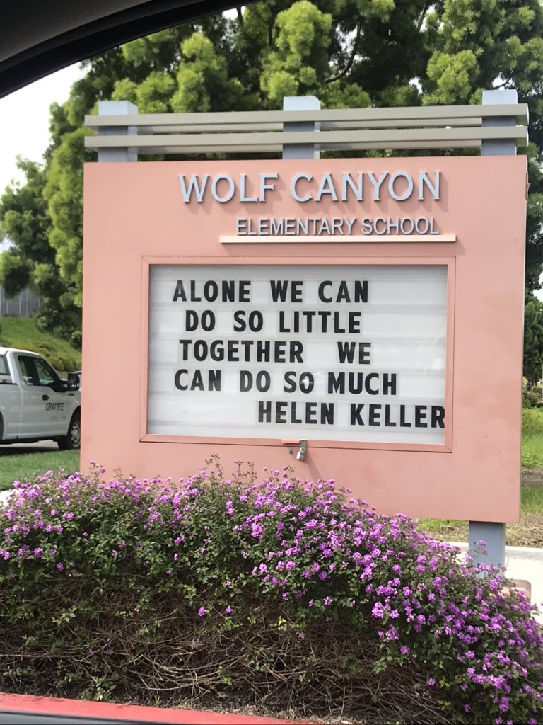 teachnwolves's tweet image. I miss my @CVESD_Wolfcanyo family and the students so much. My kids and I went by our school one more time to grab lunches and we decided to take a piece of Wolf Canyon home with us. #timberwolfproud @matshy