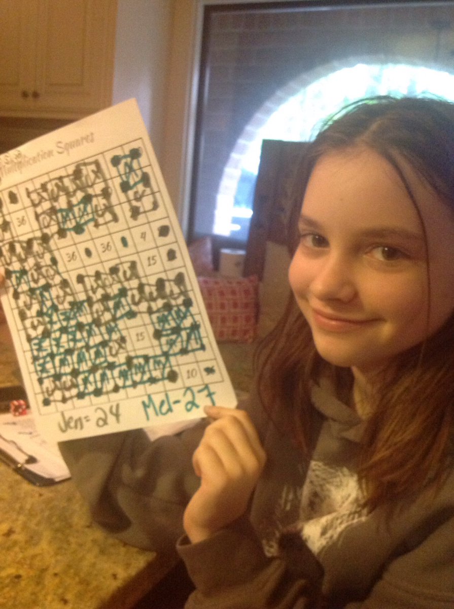 WHEMusic's tweet photo. @HumbleISD_WHE  Melanie beat me at our Multiplication Squares game! https://t.co/nFDnsHR52Y