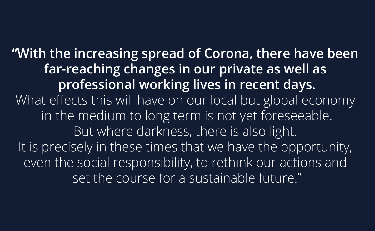 CesoniaNet's tweet photo. Closing a challenging week with some word of our Co-Founder and CEO Korbinian Sontheim on the current global situation.  
#challengingtimes #socialresponsability #rethinking #sustainablefuture #cesonia #leadership https://t.co/8TLUiyRNj2