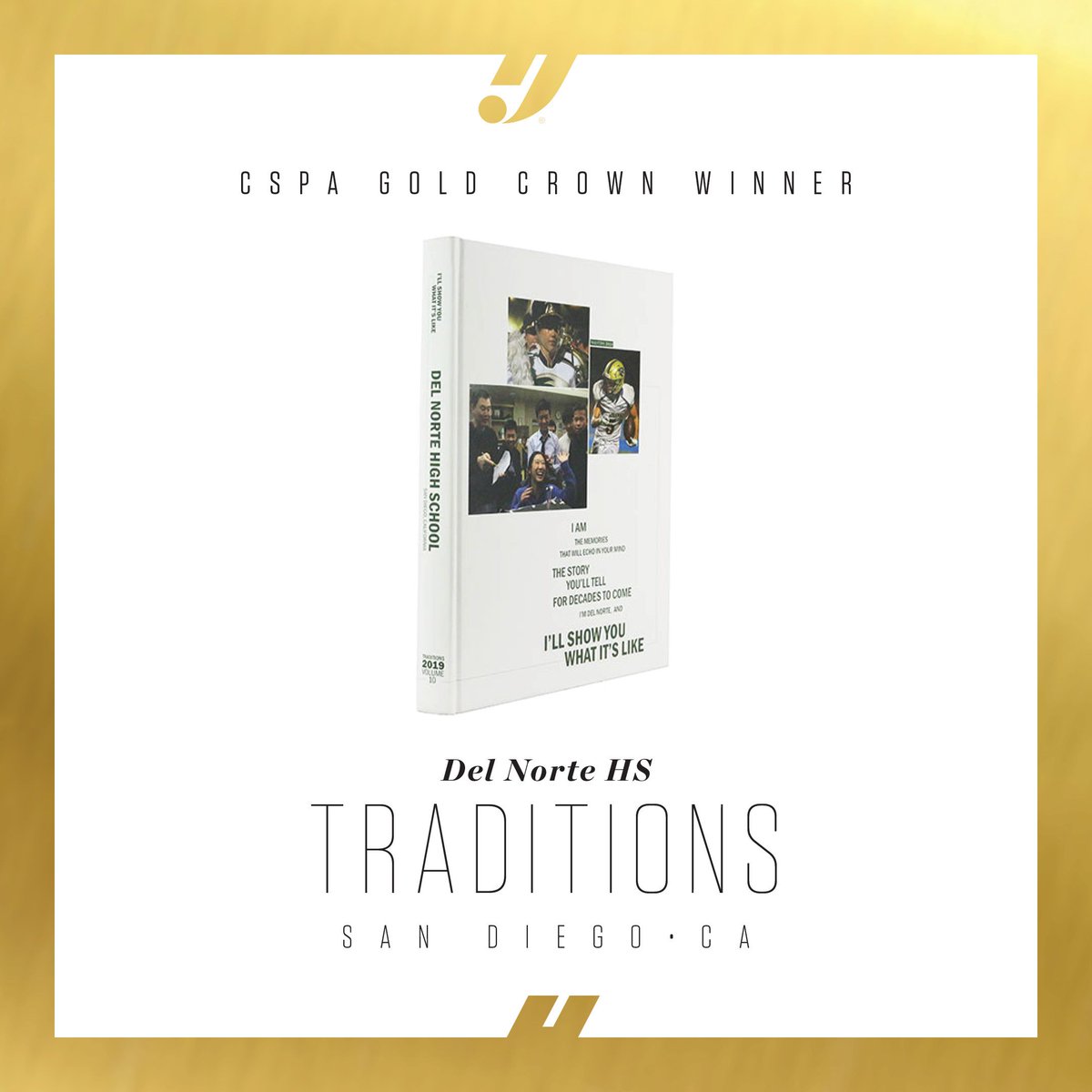VarsityYearbook's tweet photo. Woo Hoo! Now you know What It’s Like to win a Gold Crown. @CSPA https://t.co/DzphcjzKTN