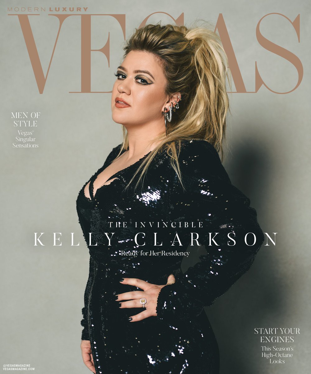 VegasMagazine's tweet photo. "Music is a huge passion of mine, obviously, and I didn’t want to stop touring, but I had to for now. It’s really cool to be able to still do shows, and that’s what the Vegas residency provides for me. " Our April cover star, @kellyclarkson. Her residency begins July 29th! https://t.co/VNh5Q61tC0