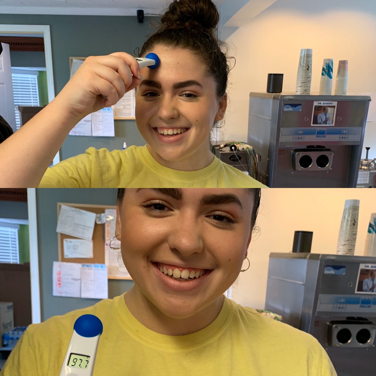 Hey <a href="/GovMikeDeWine/">Governor Mike DeWine</a>, just wanted to check in and let you know that we’re all good to go for work today! Temps show up at a good number and everyone feels healthy. 🌡