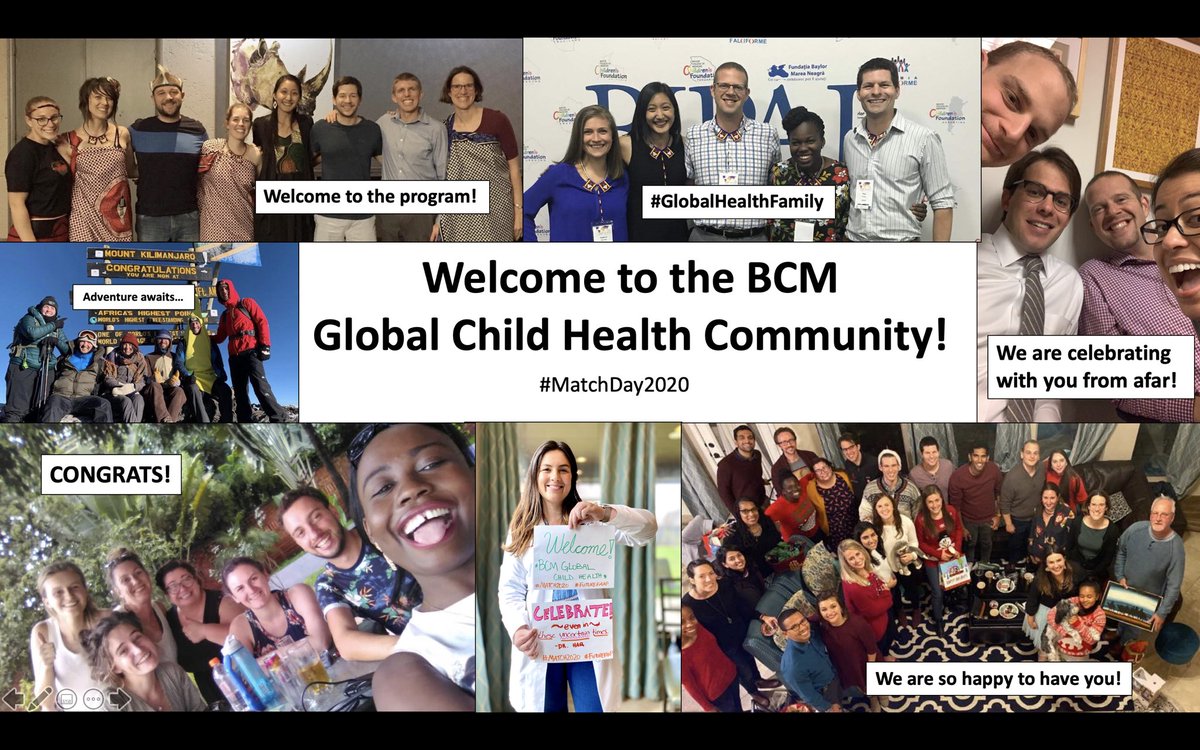 Our welcome message to those who matched into the Dr. Kelly DeScioli Global Child Health Residency Program at @BCM_Pediatrics! #MatchDay #Match2020 #MatchBCM @bcmhouston #FutureFAAP @AAPSOPT #MedEd #medtwitter