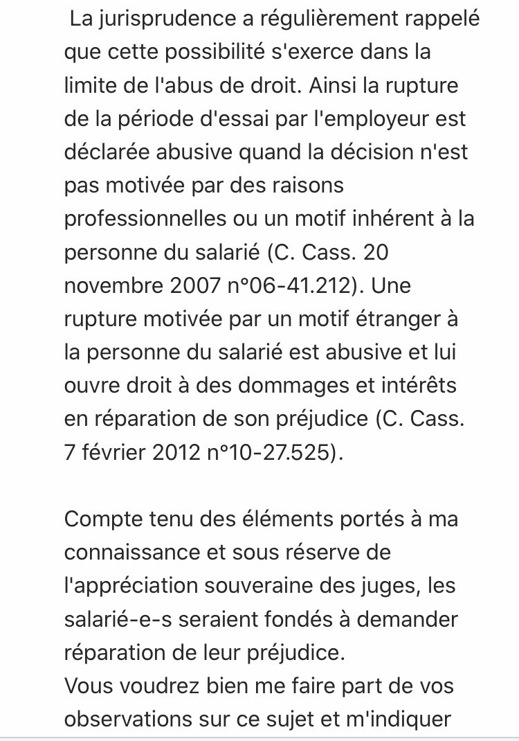 Shirleyyych's tweet photo. Message d’une inspectrice du droit du travail concernant les périodes d’essai arrêtées de façon abusive à toute fin utile #onnoublierapas #CoronaCrisis https://t.co/5HfmfnE9M2