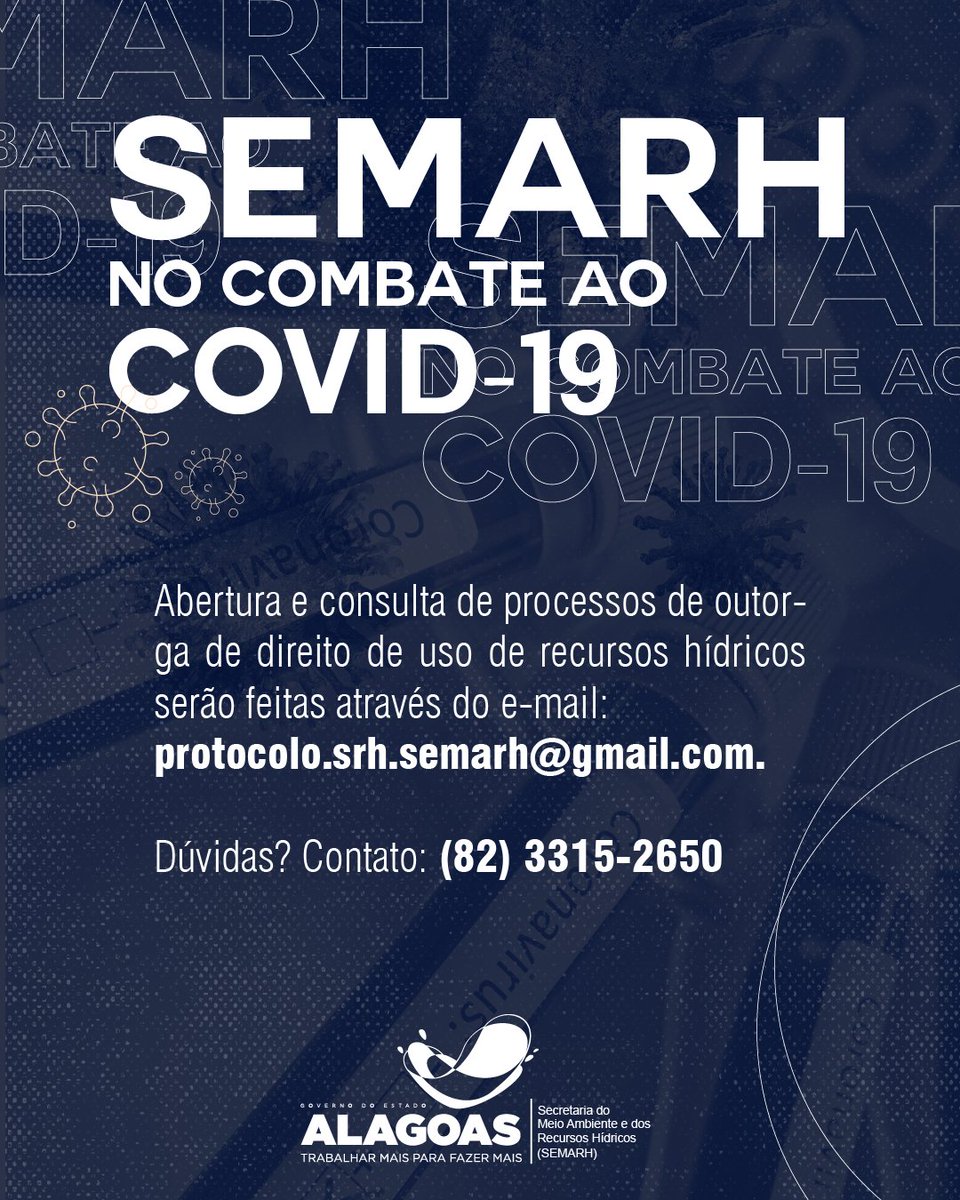 __fernandosp's tweet photo. Confira os atendimentos da @semarhal que serão feitos online. Passe para o lado! ➡➡
#SemarhAL #CoronaVirus #Covid19 #MedidasPreventivas #GovernoDeAlagoas #Alagoas https://t.co/2cwNJwJXMZ