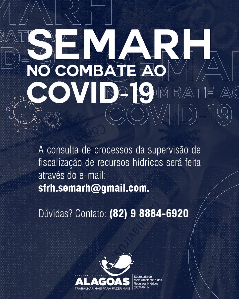 __fernandosp's tweet photo. Confira os atendimentos da @semarhal que serão feitos online. Passe para o lado! ➡➡
#SemarhAL #CoronaVirus #Covid19 #MedidasPreventivas #GovernoDeAlagoas #Alagoas https://t.co/2cwNJwJXMZ