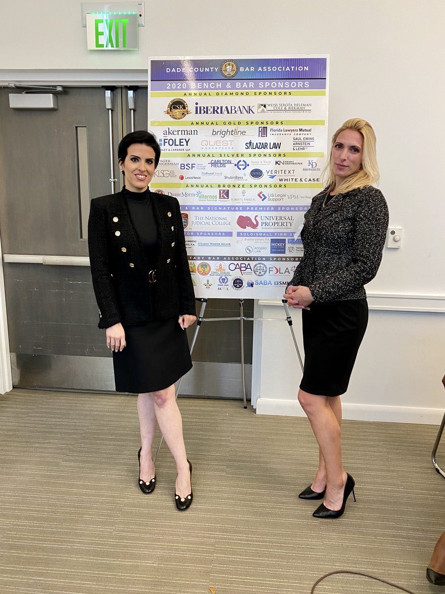 StThomasLaw's tweet photo. @StThomasLaw students Erika Brolley, Silvia Garcia, Rebecca Stone, and Pia Venegas represented STU Law at the @Dade_County_Bar Annual Bench &amp; Bar on March 6, 2020. 

Thank you for representing STU Law!
#STULaw #DCBA #BenchandBar https://t.co/FHLOd6BmJp