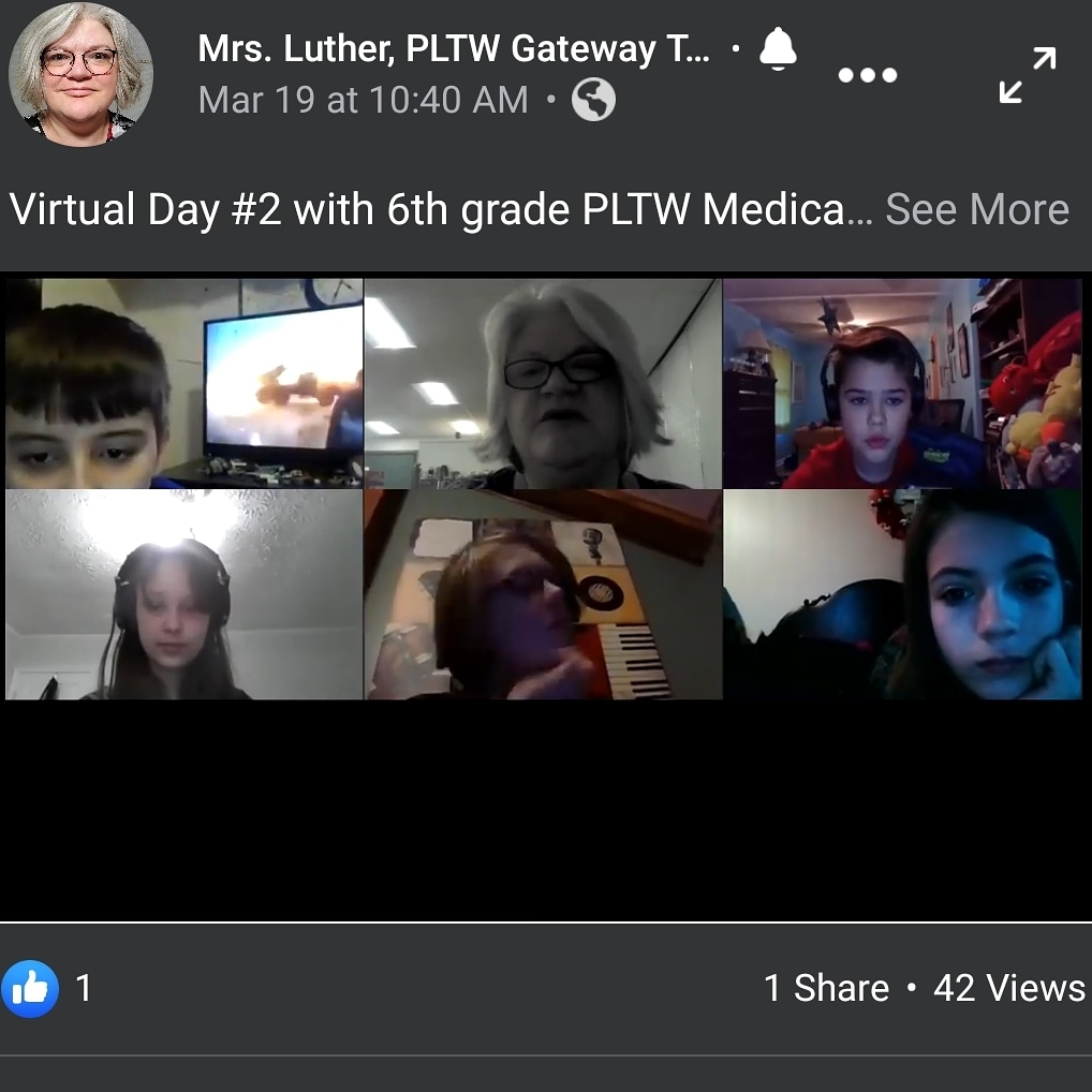 MrsBrendaLuther's tweet photo. #VirtualDays #ZOOM #ACRMS #BCS #PLTWgateway #NCCTE https://t.co/mrnez4hZAE https://t.co/9gTqhe29hf