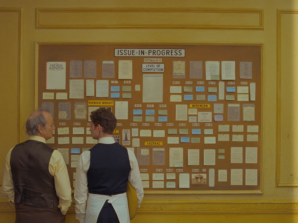 ZSharf's tweet photo. Wes Anderson's production designer says over 125 sets were used for #FrenchDispatch. 

Oh, and they made a movie studio out of an abandoned felt factory (peak Wes!)

Some new details here: https://t.co/KcKTayHp2d https://t.co/mXcS932ol0