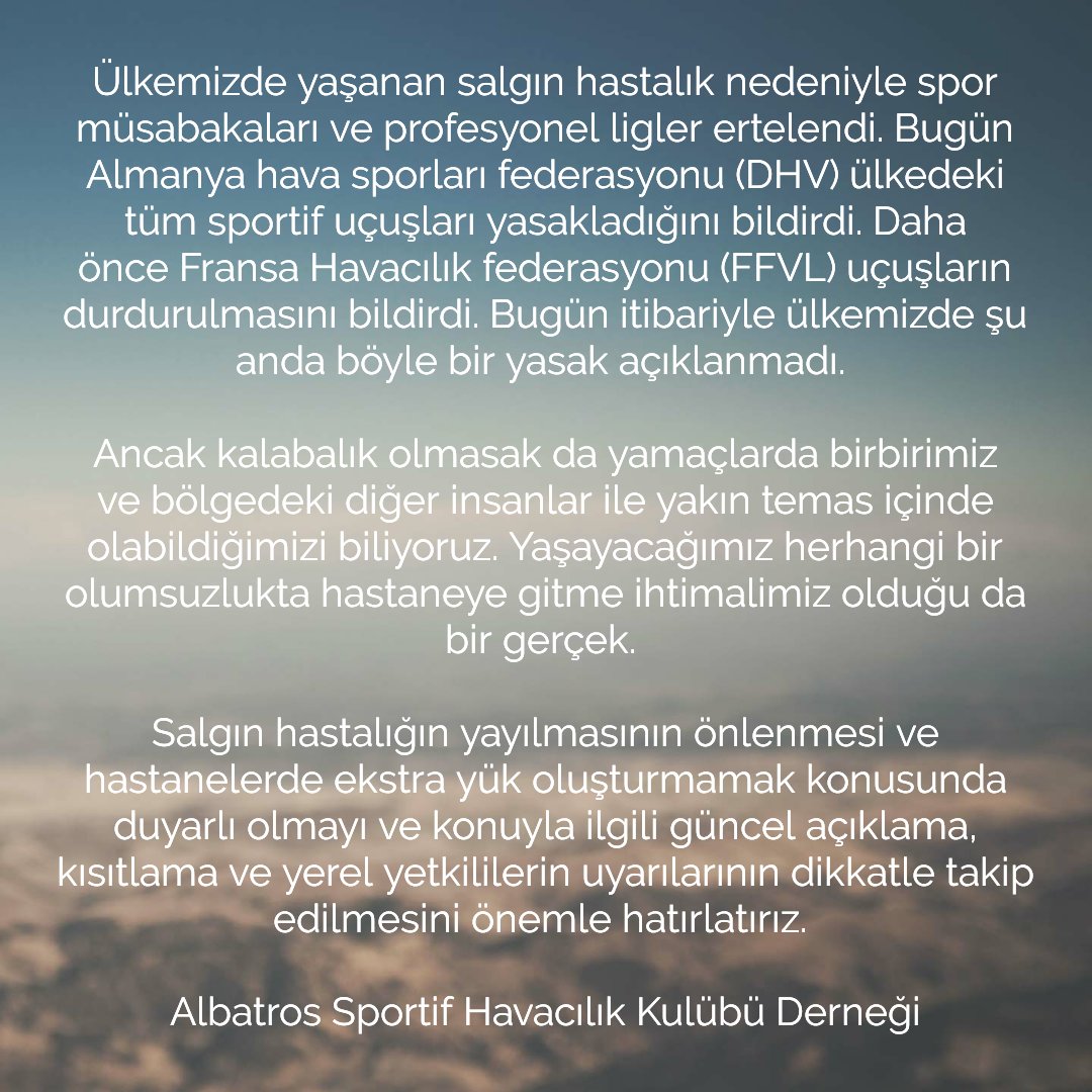 albatrosyp's tweet photo. #coronavirus #CORONAVIRUSTurkiye #albatroshavacilik #albatrosoutdoor #evdekal https://t.co/taXI0UECmU