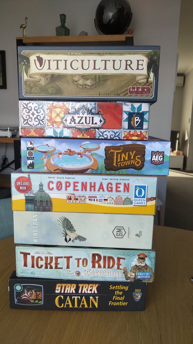 I3Rpg's tweet photo. Alright y'all, post what you've been #hoarding for the #coronavirus  🎲🍇🐦🚂🚃🏬🛸🏡💠 #boardgames #tabletop https://t.co/zqsN2by2ex