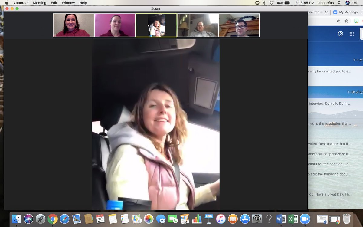 AngieBonefas's tweet photo. Social distance does not mean social isolation. Virtual mental health check w my colleagues. @LoriBethKurt @CoachDoyle19 @kayreidy https://t.co/e3h3mS6tLc