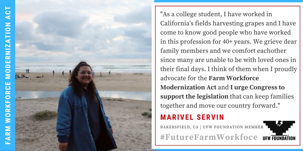 ufwfoundation's tweet photo. "I think of them when I proudly advocate for the Farm Workforce Modernization Act #FWMA & I urge Congress to support the legislation that can keep families together and move our country forward" - Marivel @UFWF Member
#FutureFarmWorkforce
#WeFeedYou
#FacesofFWMA
@AmericasVoice https://t.co/eMG77Xg42z