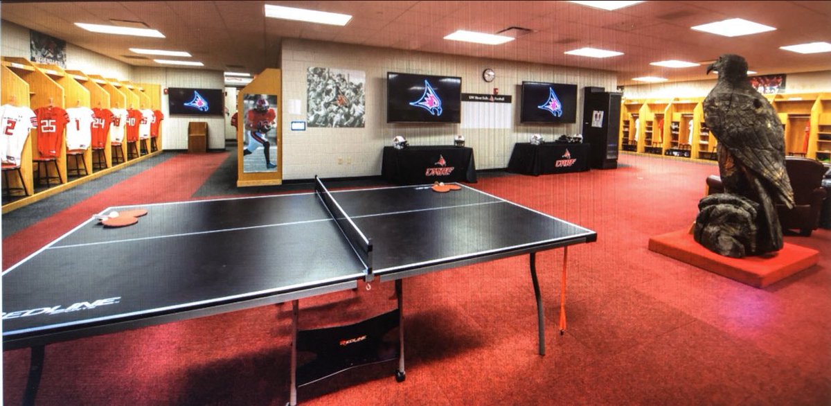 Our Falcon Locker Room is all clean and ready for the boys to be back whenever this all ends!  In between studying and working out at home, could be a chance for some of you to work on your ping pong game so you have a chance against me.