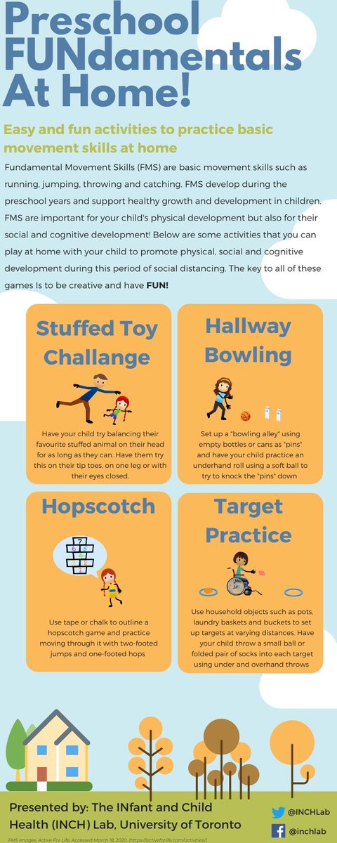 JohnCairney68's tweet image. For all those families at home with preschoolers.@INCHLab will be sending suggestions to help families stay active, have fun and build skills to support development during #Covid_19. #1 #BeActive @fiona_bull @UQ_News @UQHealth @activeforlife @IMDRC_MotorDev