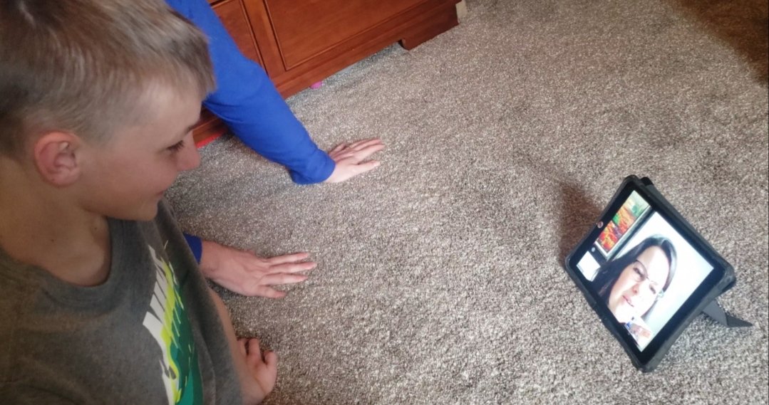 Mrs_Buzzard's tweet photo. Thankful for a wonderful first week of e-learning. Caleb said "Mrs. Graham has the BEST plans." He loved using the Zoom app to interact with his teacher and classmates! #TeacherHeroes @buzzard18 @HilliardWolves @HilliardSchools https://t.co/NK8zgURxwp