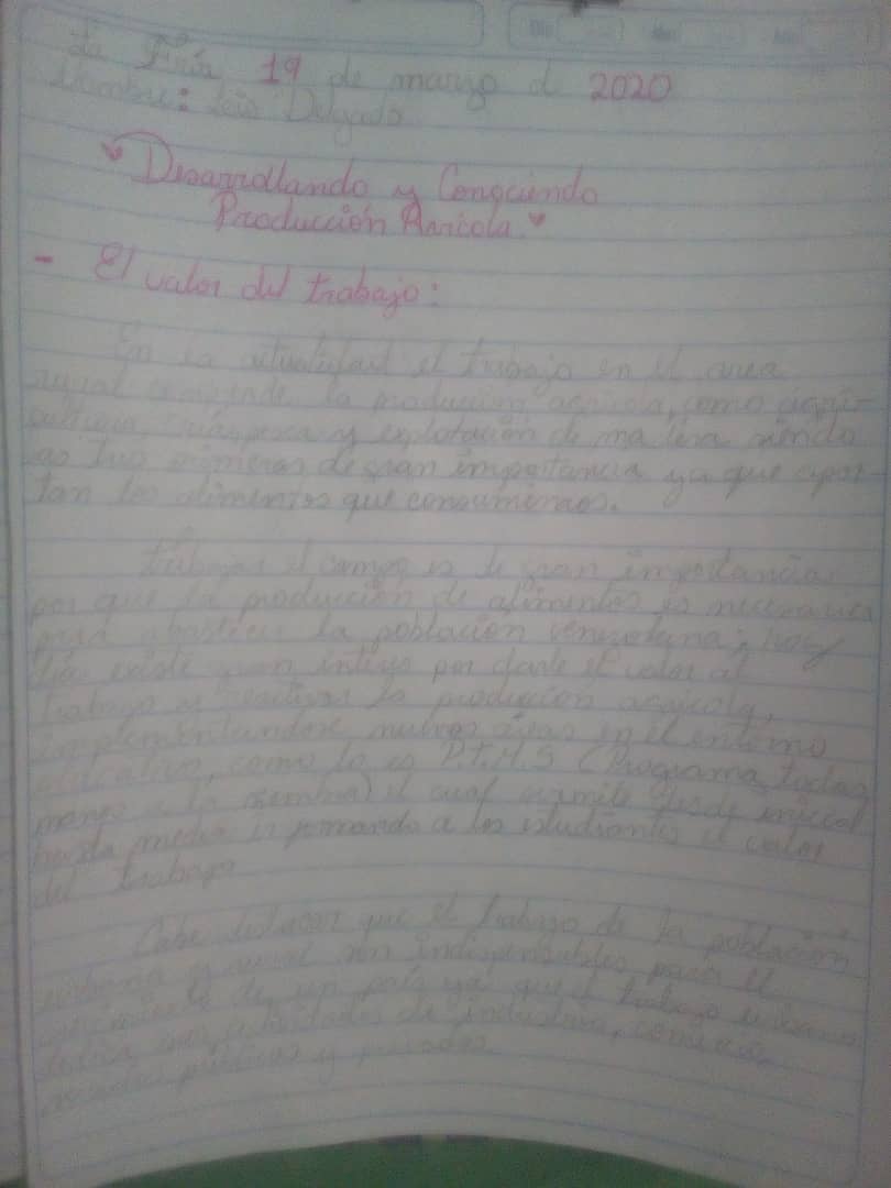 ¡En casa también se aprende!

Con el apoyo del representante nuestra estudiante del Liceo Perpetuo Socorro🏫 del municipio #GarcíaDeHevia #Táchira, realiza sus actividades pedagógicas cumpliendo con el Plan #CadaFamiliaUnaEscuela @MPPEDUCACION
#LaSolidaridadVenceAlCoronavirus