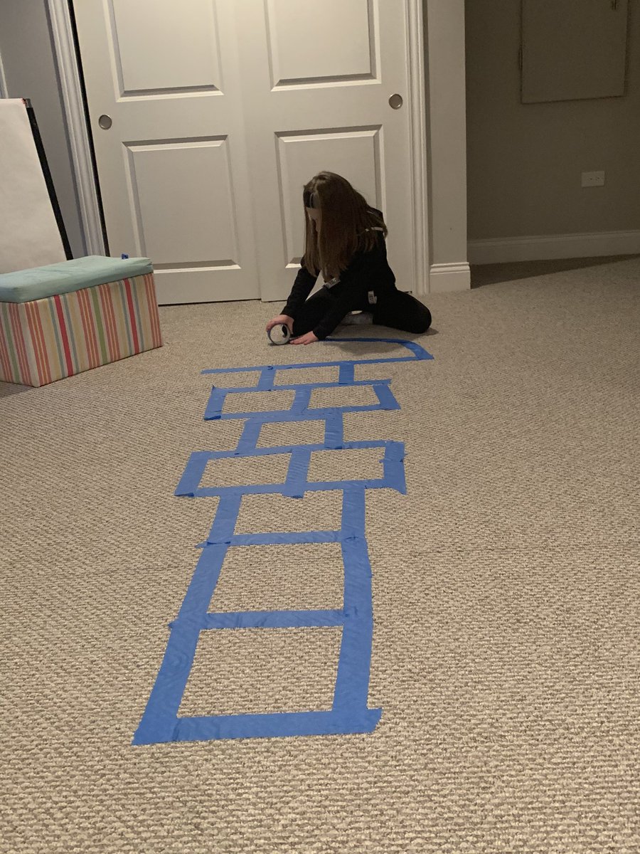aapanek's tweet photo. Creating our own hopscotch. #brainbreak #eLearning #StayHome and #beactive #D59Learns https://t.co/gdYPvEWTy6