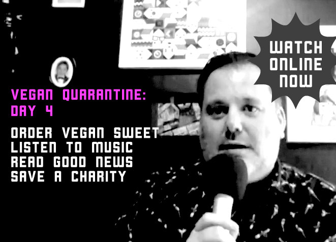 Vegan Quarantine: Day 4 video is now live.

Support each other and vegan business.

Watch on Facebook: tinyurl.com/u3dergn
Watch on my blog: tinyurl.com/vsk43v9

#Covid_19