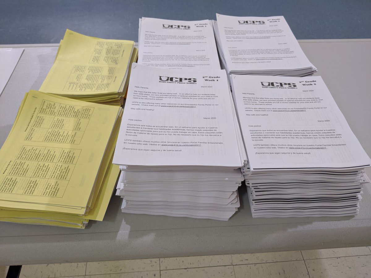 KensingtonESNC's tweet photo. Sorry to throw a wrinkle into things, but our plans to distribute paper packets of learning materials needs to be moved up to TOMORROW!  See directions here:
https://t.co/KWn0Wa88Ja
#KESKnights #KeepingUSafe #UMatterInUCPS @AGHoulihan @UCPS_MonroeNC https://t.co/2AfyhMrHAU