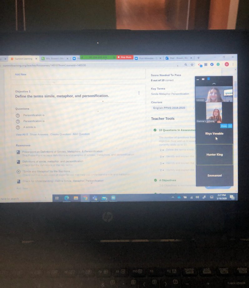 PlumPointMSCCPS's tweet photo. #PPMS teacher Mrs. Bowen working with some of our ELA students to test run #ZoomMeetings to support #DistanceLearning #CalvertGoingTheDistance ๐๐ https://t.co/1llhgWQ5LZ
