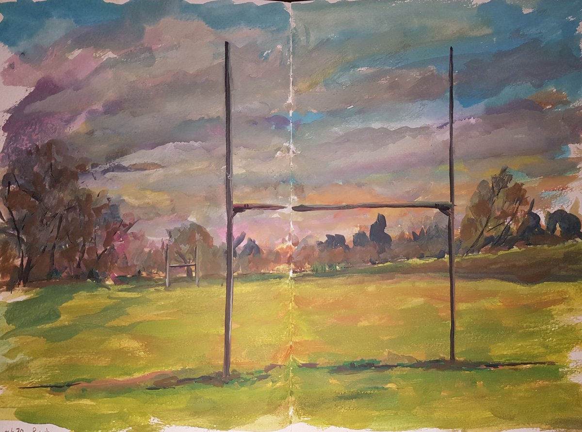 Watercolour Rugby Posts Rugby field. #goals #Rugby #warwickshire @rugbyworldcup @Rugbyworldmag ...