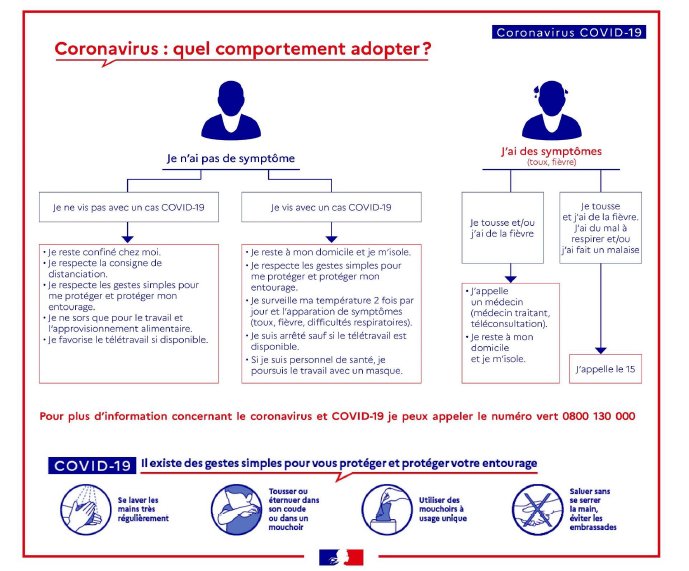 Sante_Gouv's tweet photo. #Coronavirus #Covid19 | Recommandations 
Je pense avoir les symptômes : comment réagir ? ⤵ https://t.co/7HlOrq41Ib