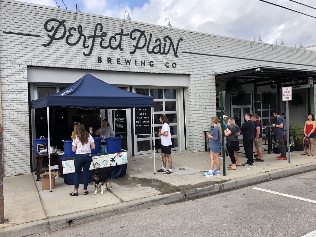 Hudson_Miller15's tweet photo. Need #handsanitizer or a cold beer? The Perfect Plain brewing Co. on garden st in downtown #Pensacola has both. Tune to @weartv #C3N at 5pm for a live report from @reneebeninate #COVID19 #CoronaVirusUpdate https://t.co/UmCgwRK0xl