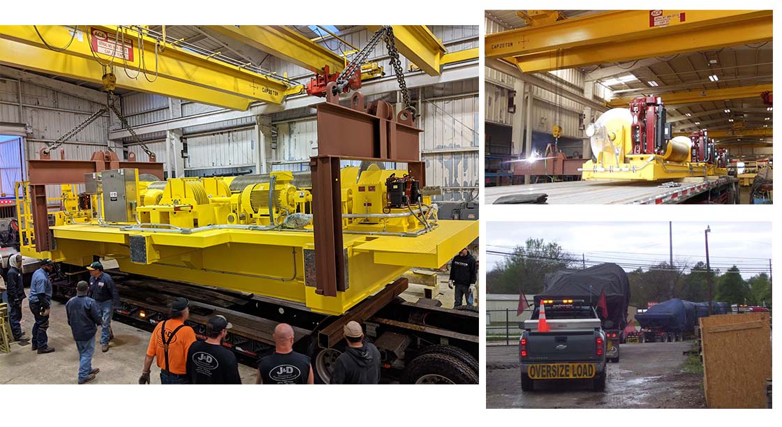 aceworldcompany's tweet photo. The second 250 ton main hoist along with the aux hoists and other crane components shipped out today.  Our guys in the manufacturing plant do an awesome job! #wireropehoist, #overheadcrane, #aceworldcompanies, #cranecomponents, #manufacturing https://t.co/gXqvwca0rt