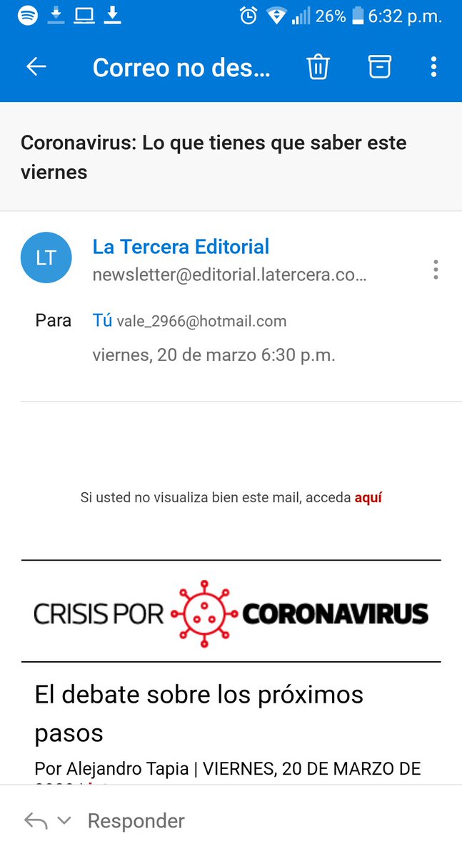 valeiroa's tweet photo. @latercera me desuscribí dos veces y luego me llega un mail hoy. Solución? https://t.co/XcOQ59riJI