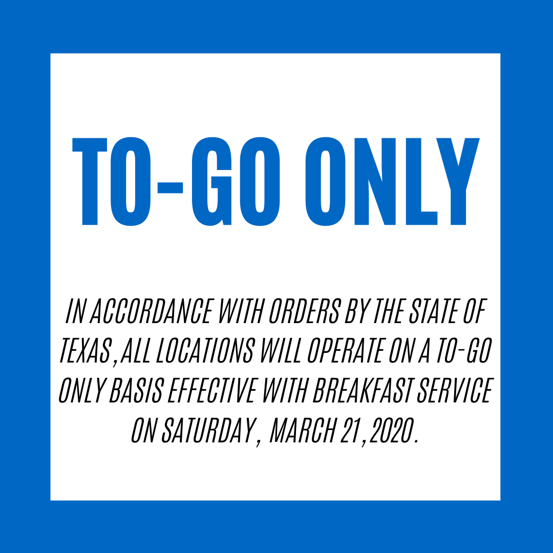 islanderdining's tweet photo. UPDATE. In accordance with orders by the State of Texas, all locations will operate on a TO-GO only basis effective with breakfast service on Saturday, March 21, 2020.
-
Please stay tuned to our social media platforms and Dine on Campus website for updates and/or changes. https://t.co/oHPVbVEp7R