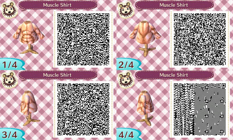 Do the QR codes for old animal crossing shirts still work in the Switch  one? Because if so, here's the Muscle Shirt I made seven years ago in New  Leaf