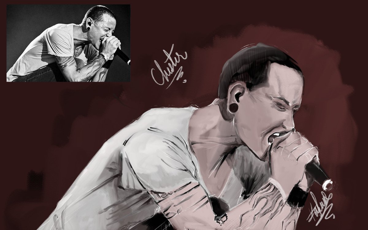 Katvsfran's tweet photo. Happy birthday Chester #inmyhome  #ChesterBennington #drawingoftheday #Sketching #doingnewthings https://t.co/Kvtse0b1Kb