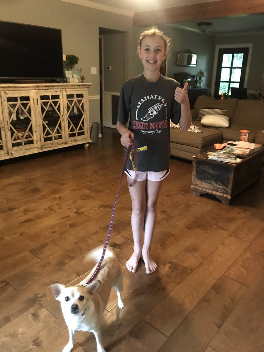 deoster00's tweet photo. These 2 @Mahaffey_PE Speedy Scotties love their Mahaffey family! Audrey sure does miss her friends &amp; @MahaffeyKISD teachers! *So excited Mom let us run INSIDE!!* 😉 @ptomahaffey #VirtualSpiritWeek https://t.co/RTWyzPabqR