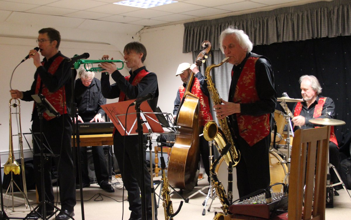 The Phoenix Dixieland Jazz Band was the last band to play at the Southend Jazz Club- Paul Higgs, Alan Clarke, Roger Curphey, Bill Todd, Charles Sherwood and Alan Berry