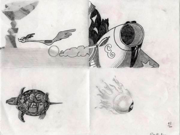 SquiggleDog's tweet photo. This is an old school assignment that I found. All pictures had to have a circle in them. 

Pencil https://t.co/2MwoP1AeqM