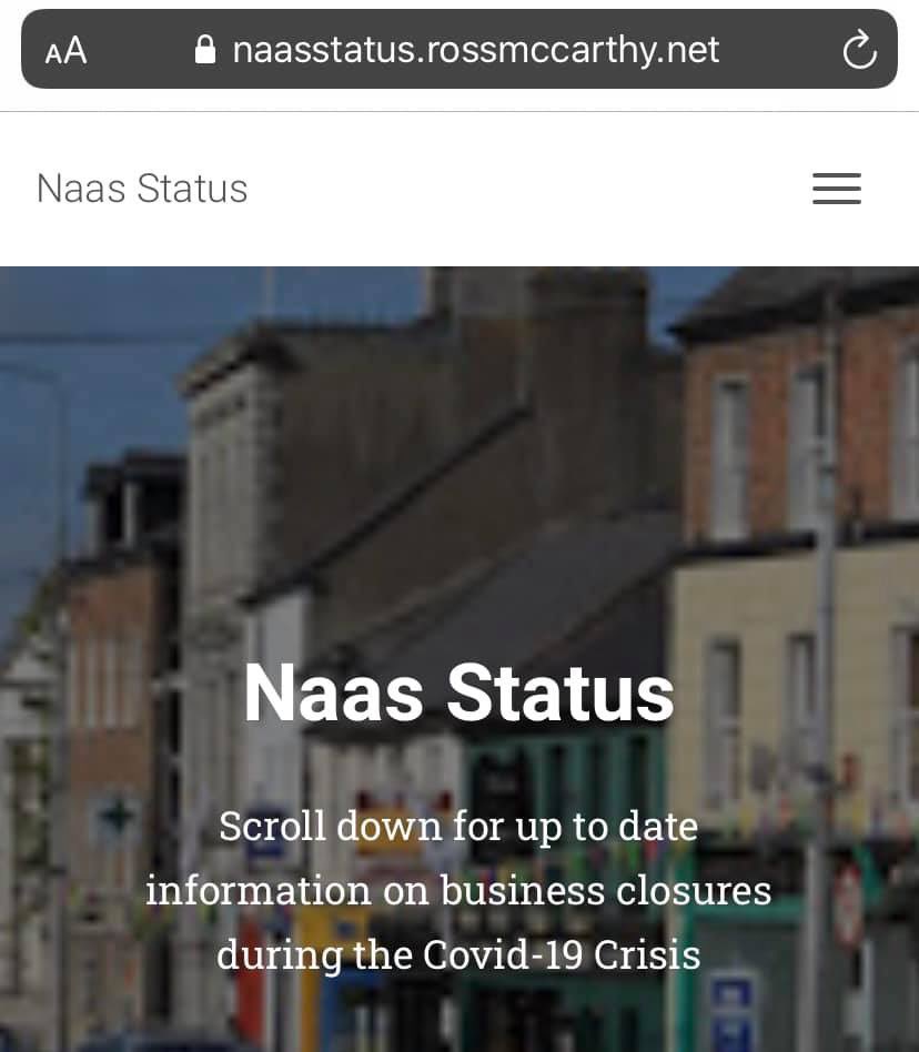 NaasBall's tweet photo. List has been updated by Ross again this evening.
Click the below link to see what is open or closed in Naas. 
Let us know if your business is not listed or info has changed.

https://t.co/GAndXBqT0D https://t.co/VVDVhO4rOM