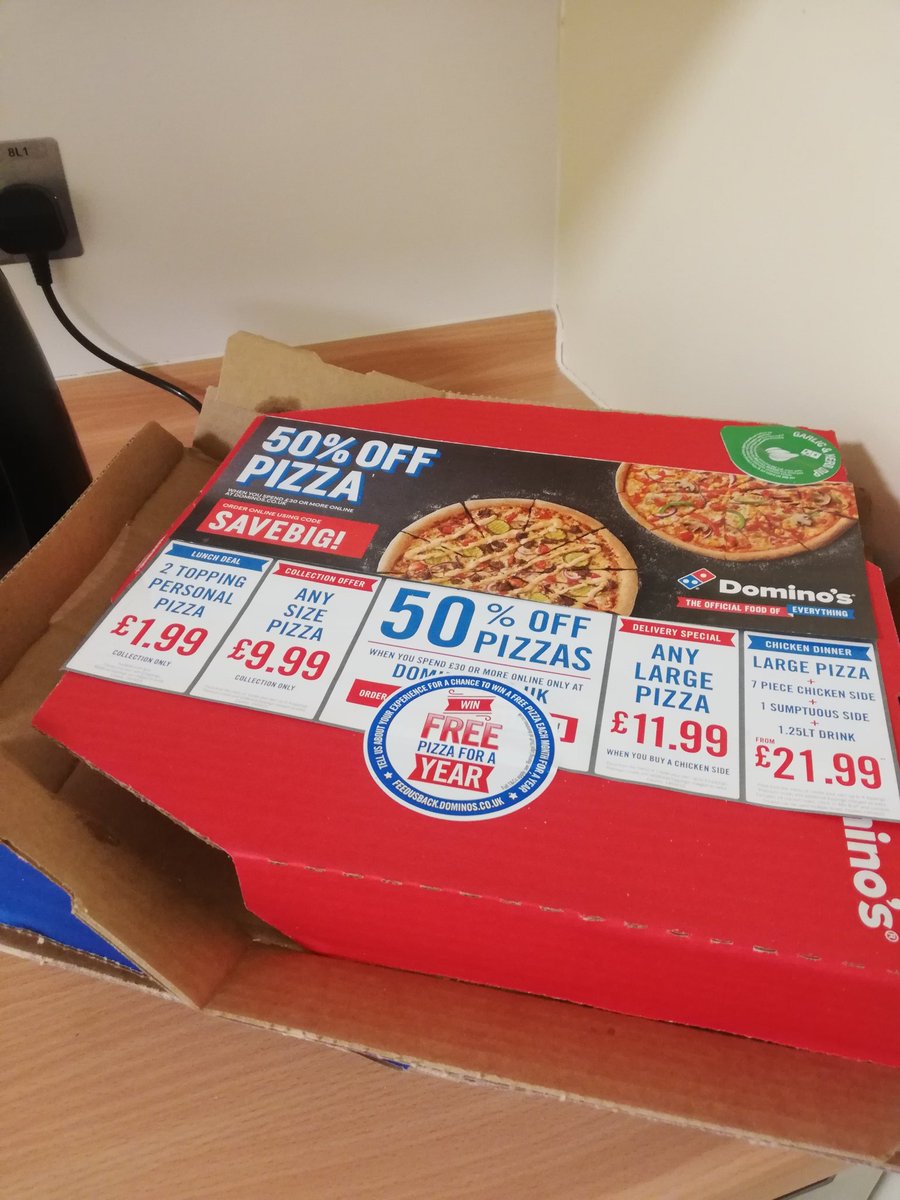 Nel_Reilly's tweet photo. @karenspiers2 @dominos @eclogic1 Thank you @karenspiers2 and @dominos. That was a wee treat, much appreciated. Lots of happy faces bit we're such a shy bunch just a picture of the demolished pizzas!!!!! 😉 https://t.co/xelOnYeK1t